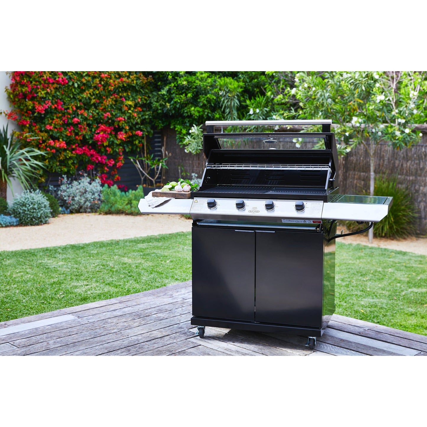 BeefEater 1200E 4 Burner BBQ & Side Burner Trolley (BMG1241BBE 5060569418208)