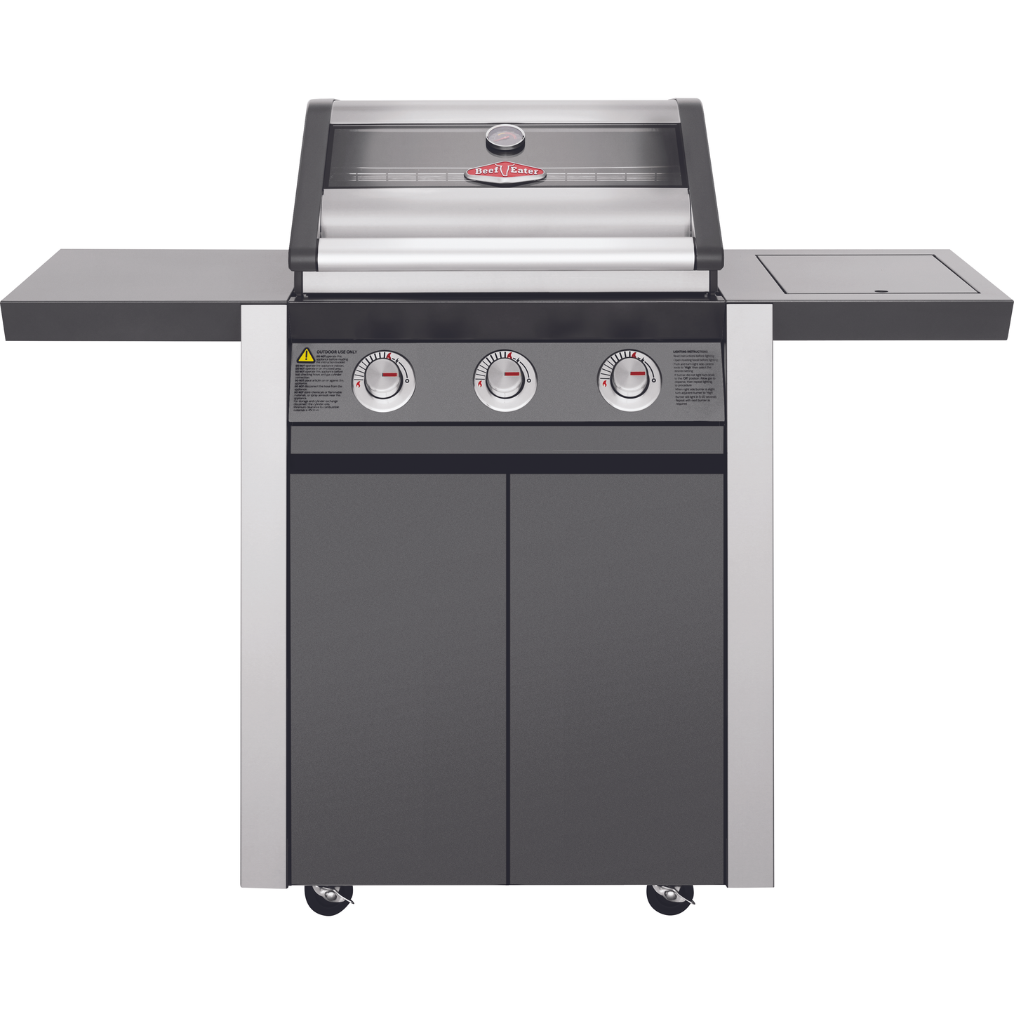 BeefEater 1600E Series - 3 Burner BBQ & Side Burner Trolley (BMG1631BBE 5060912591336)