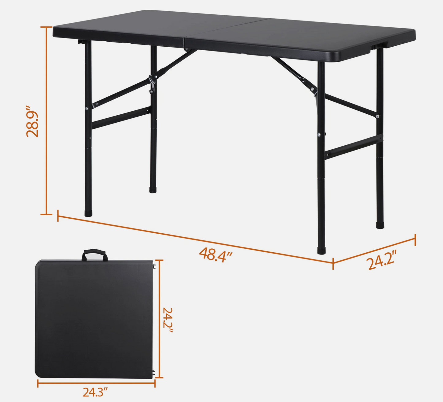 4ft Portable Folding Table Plastic Indoor Outdoor Picnic Party Camp Dining Table