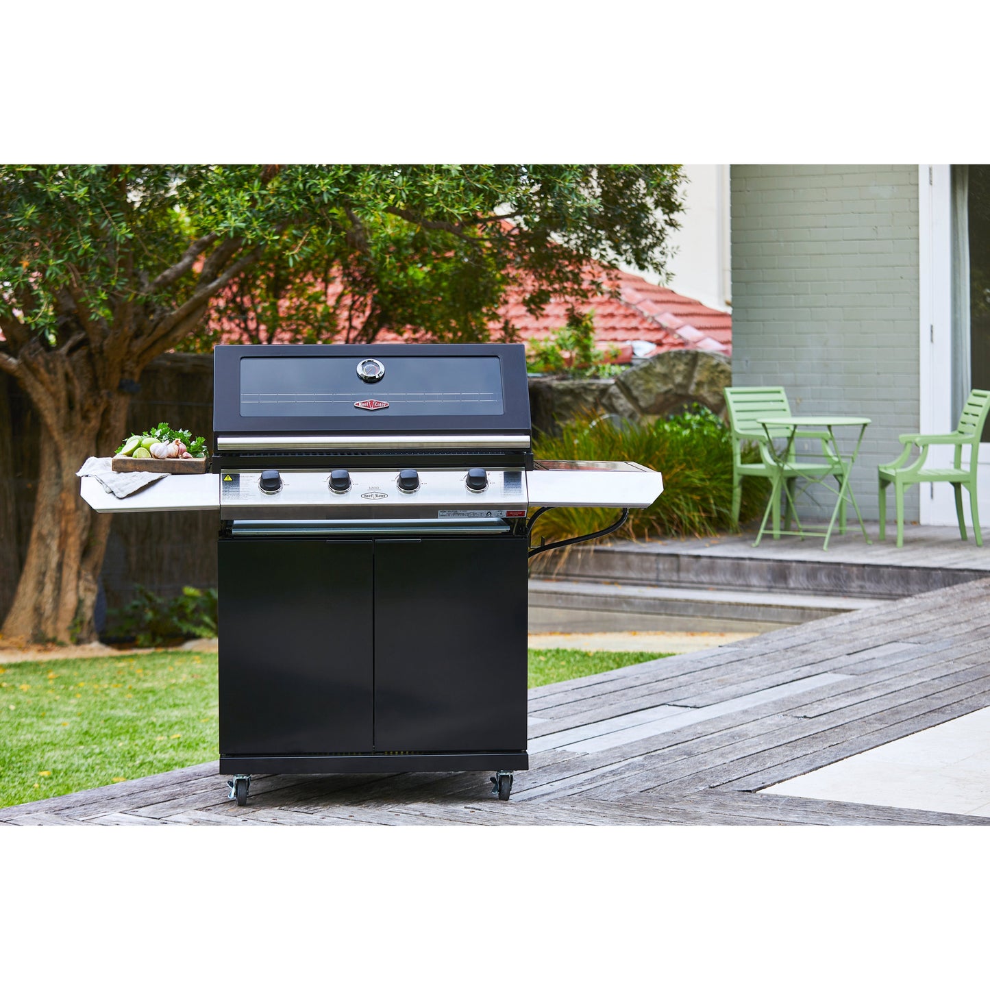 BeefEater 1200S 5 Burner BBQ & Side Burner Trolley (BMG1251SBE 5060569418246)