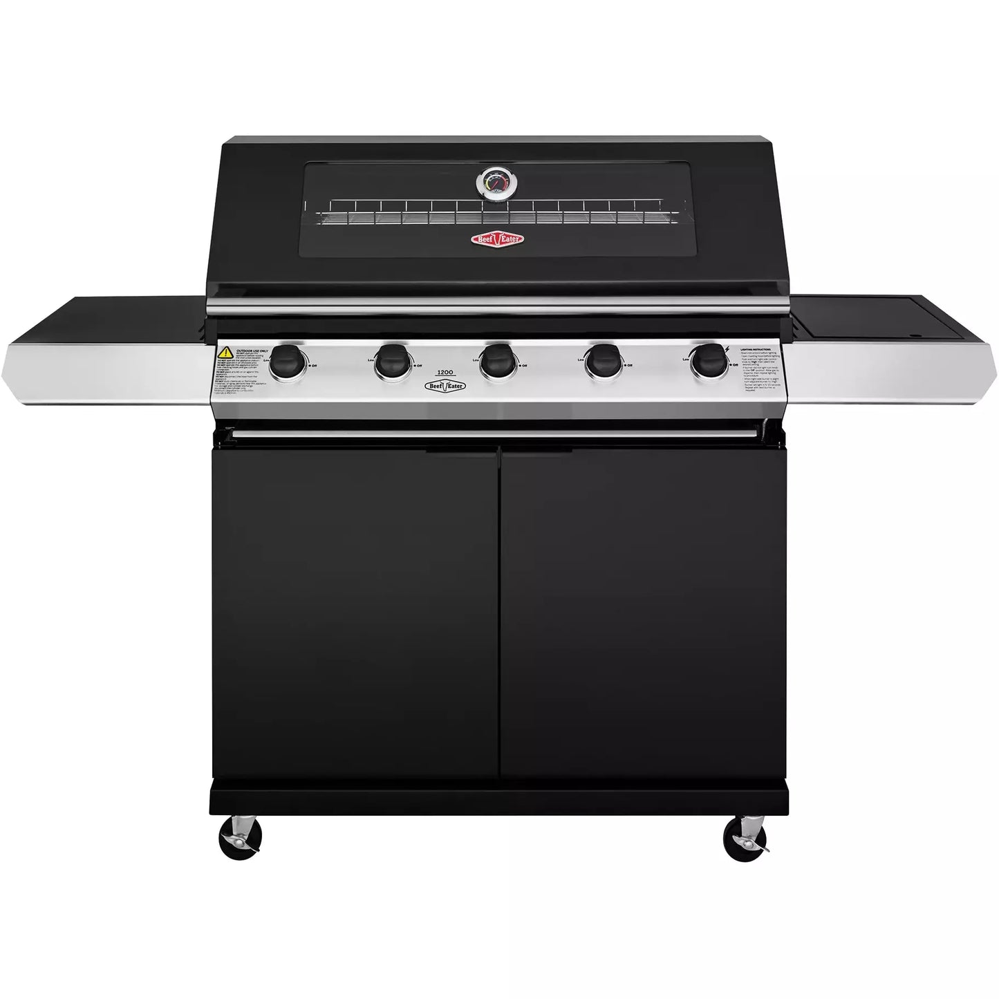 BeefEater 1200E 5 Burner BBQ & Side Burner Trolley (BMG1251BBE 5060569418215)