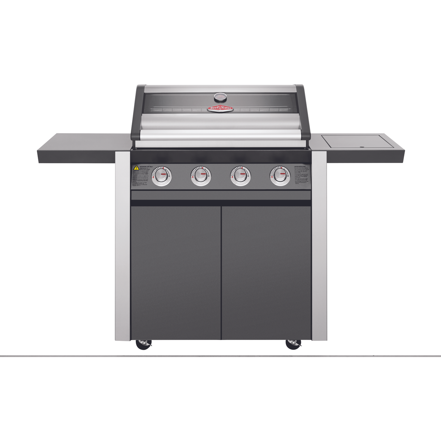 BeefEater 1600E Series - 4 Burner BBQ & Side Burner Trolley (BMG1641BBE 5060912591343)